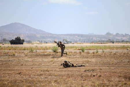 Demonstration by US Army Air Force with helicopter at air show festival in Miramar, San Diego,...