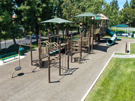 Recreational facilities with kids playground in residential community in Mission Viejo, Califronia, USA. May 5th, 2020のeditorial素材