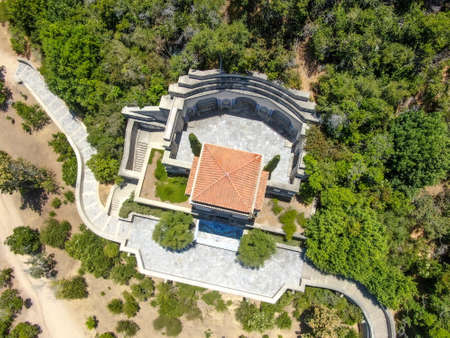 Aerial view of Wrigley Memorial and Botanic Garden on Santa Catalina Island, California, USA. June 20th, 2020のeditorial素材