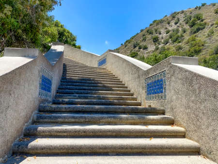 Wrigley Memorial monument at Wrigley Memorial and Botanic Garden on Santa Catalina Island, California, USA. June 20th, 2020のeditorial素材
