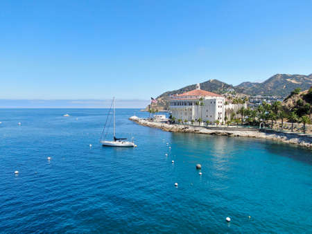 Catalina Casino, famous tourist attraction in Santa Catalina Island, Southern California. June 20th, 2020のeditorial素材
