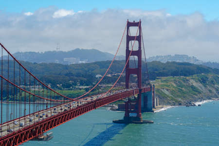 Golden Gate Bridge, suspension bridge. The structure links the American city of San Francisco,...