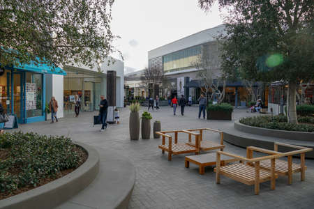 UTC Westfield Shopping Mall at University Town Centre .Outdoor shopping center with upmarket chain retailers, a movie theater, restaurants. .La Jolla, San Diego, California, USA. March 23rd, 2019のeditorial素材
