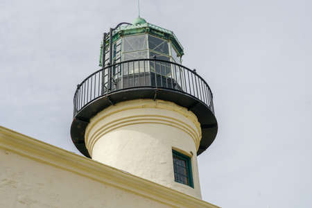 The original Point Loma Lighthouse, historic lighthouse located on the Point Loma peninsula at the mouth of San Diego Bay, California, USA. It is situated in the Cabrillo National Monument. September 9th, 2020の写真素材