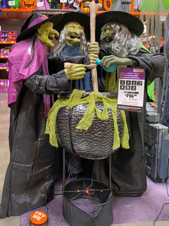 Department store aisle with Halloween decorations and products. San Diego, California, USA. September 19th, 2020のeditorial素材