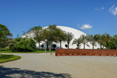 OCA is an exhibition hall inside Ibirapuera Park in Sao Paulo, Brazil. Originally known as Pavilhao Lucas Nogueira Garcez. November 24th, 2020のeditorial素材