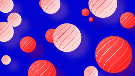 Red and blue Colorful balls shape on background, abstract multicolored geometric shapes. Minimalist...