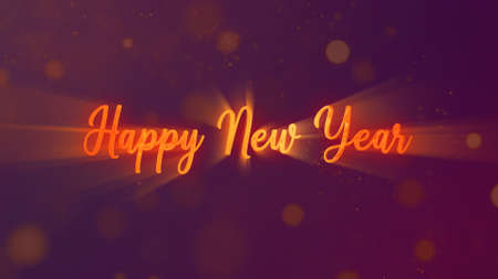 Happy New Year red and gold background with flying particlesの写真素材