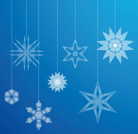 Whole set of higly detailed christmas crystal designs. All in separate layers for better editのイラスト素材