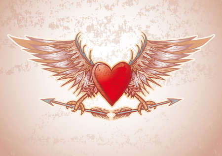high detailed heart crest in engrave styleのイラスト素材