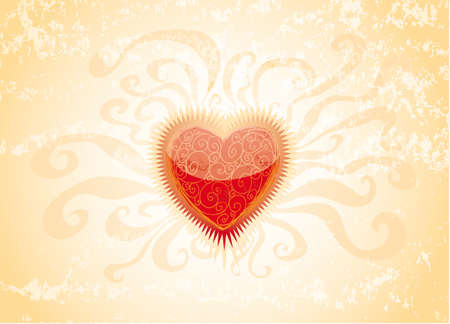 a glowing hearth on a rusty background with handmadeswirls insideのイラスト素材