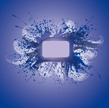 Grunge graphic frame with splatters, drops and stainsのイラスト素材