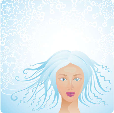 Woman with icy hair. A winter seasonal conceptのイラスト素材