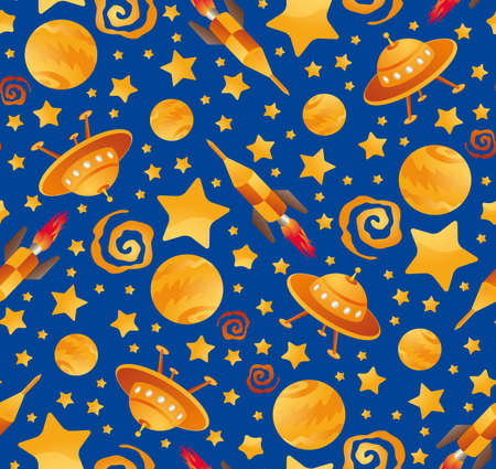 Space seamless patternのイラスト素材