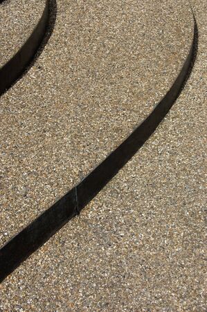 Abstract view of steps constructed with small pebblesの写真素材