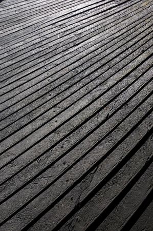 High-density polyethylene HDPE wood effect texture planks used for decking - a polyethylene thermoplastic made from petroleum.の写真素材