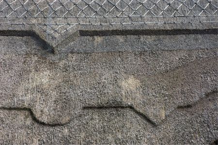Old grey thatched roofの写真素材