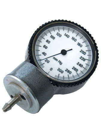 Old sphygmo manometer isolated on the white background