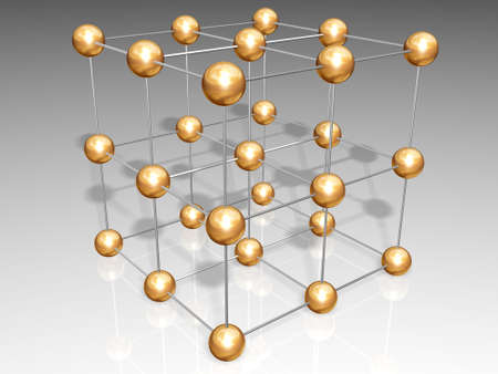 Crystal lattice consist of gold spheres and silver ties