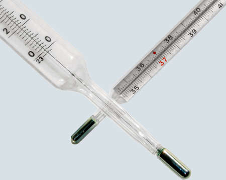 Thermometers isolated over white background