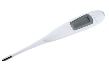 White digital thermometer isolated on white background