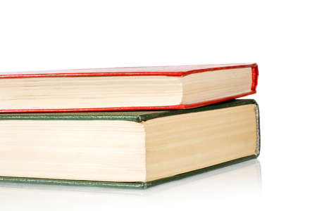 Book stack isolated on white backgroundの写真素材