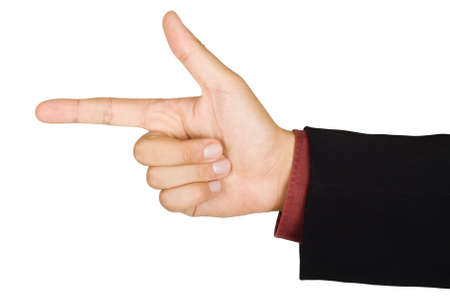Pointing hand, isolated on a white background