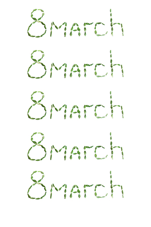 inscription March 8 on a white background