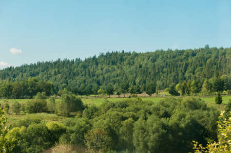 Beautiful landscapes of high mountains in warm autumn in the Carpathiansの写真素材