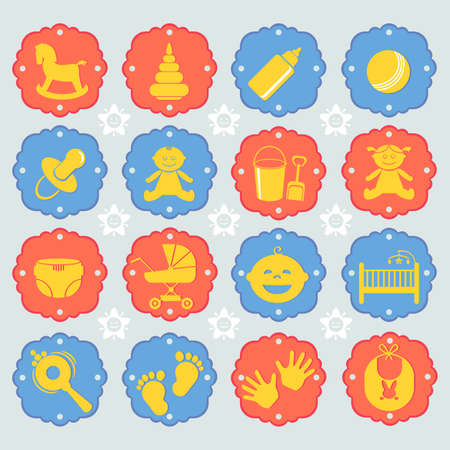 vector illustration set of childrenのイラスト素材