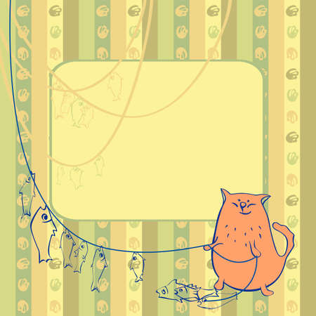 illustration background of catのイラスト素材