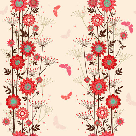 fond background with decorative flowers on the edgeのイラスト素材