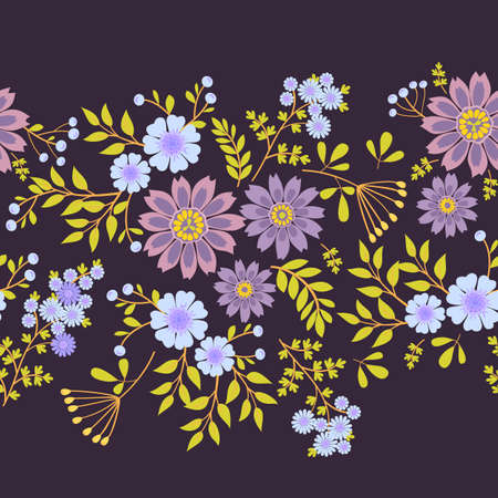 vector seamless pattern, background with decoration flowersのイラスト素材