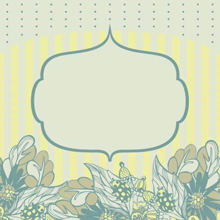 vector design frame with decoration flowersのイラスト素材