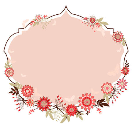 vector frame with flowers toのイラスト素材