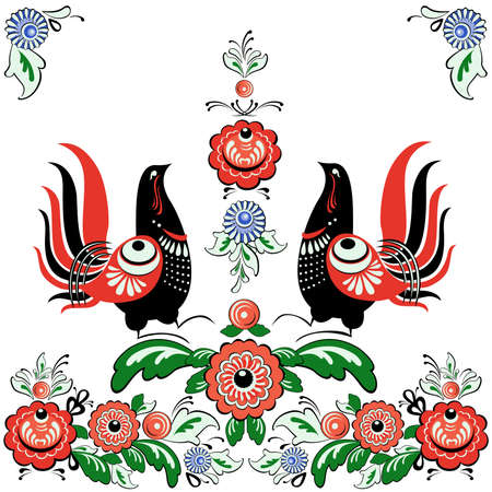 vector folk painting rhombusのイラスト素材