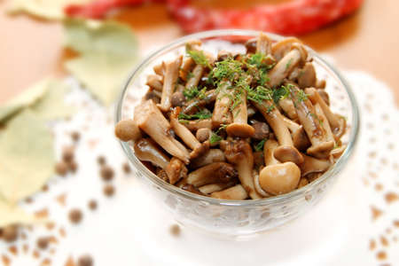 marinated mushroomsの写真素材