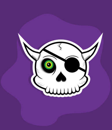 one eyed skullのイラスト素材