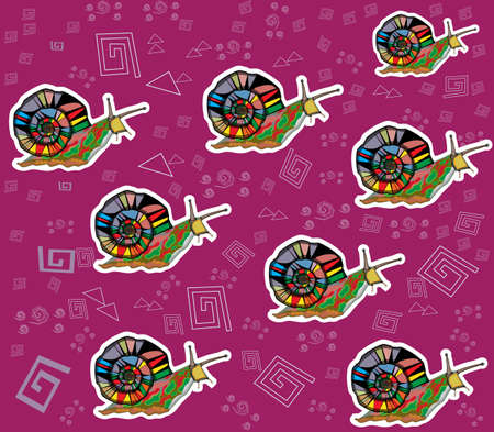 pattern snailsのイラスト素材