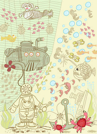 marine lifeのイラスト素材