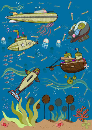 sea fightのイラスト素材