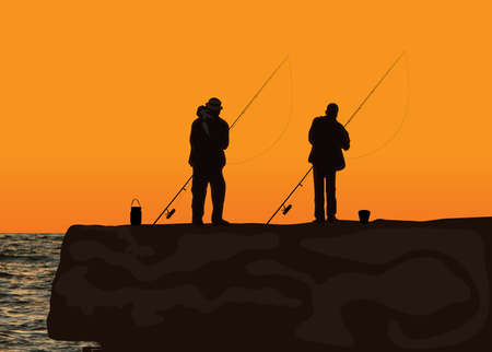 European  fishingのイラスト素材