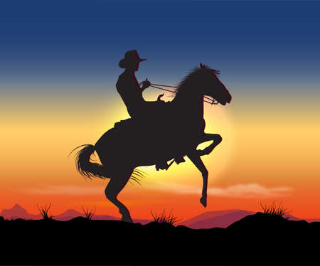cowboy nightのイラスト素材