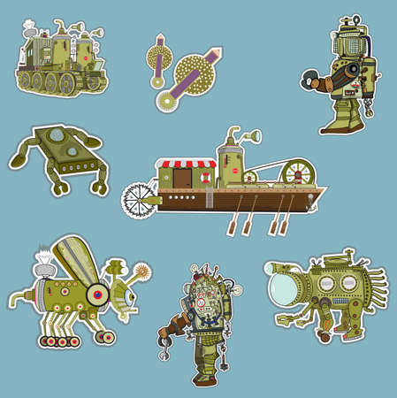 retromehanik stikersのイラスト素材