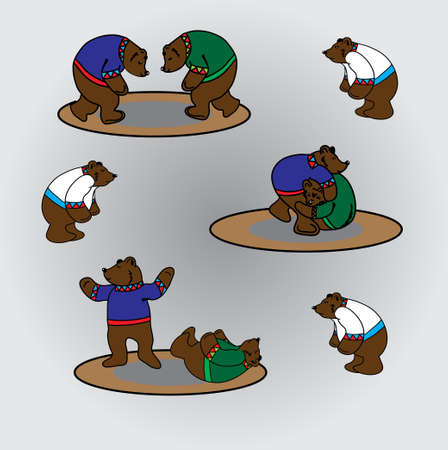 bears wrestlersのイラスト素材