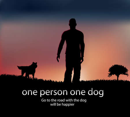 with  dogのイラスト素材