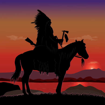 Indian Chief Riderのイラスト素材