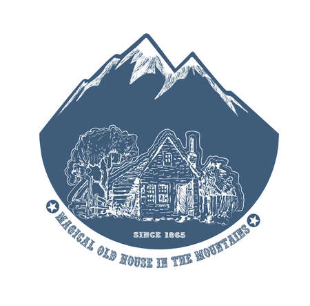 icon with an image of an old farmのイラスト素材