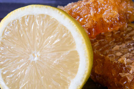 The concept of getting ready to autumn. Lemon and the honeycomb.の写真素材