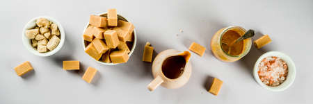 Christmas baking background with  Ingredients for cooking xmas baking, dark blue background, top view bannerの写真素材